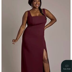 David’s Bridal Sleeveless Burgundy Dress